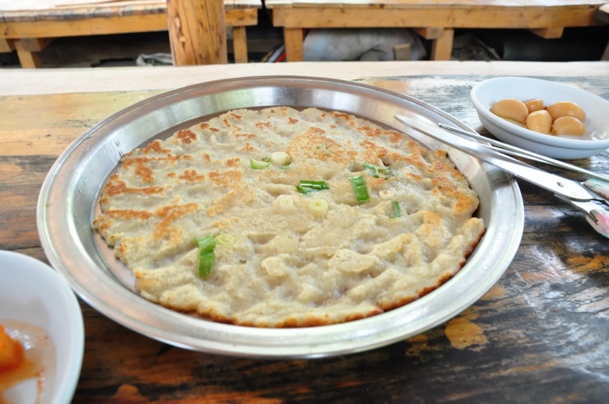 매표소 앞에서 먹은 파전