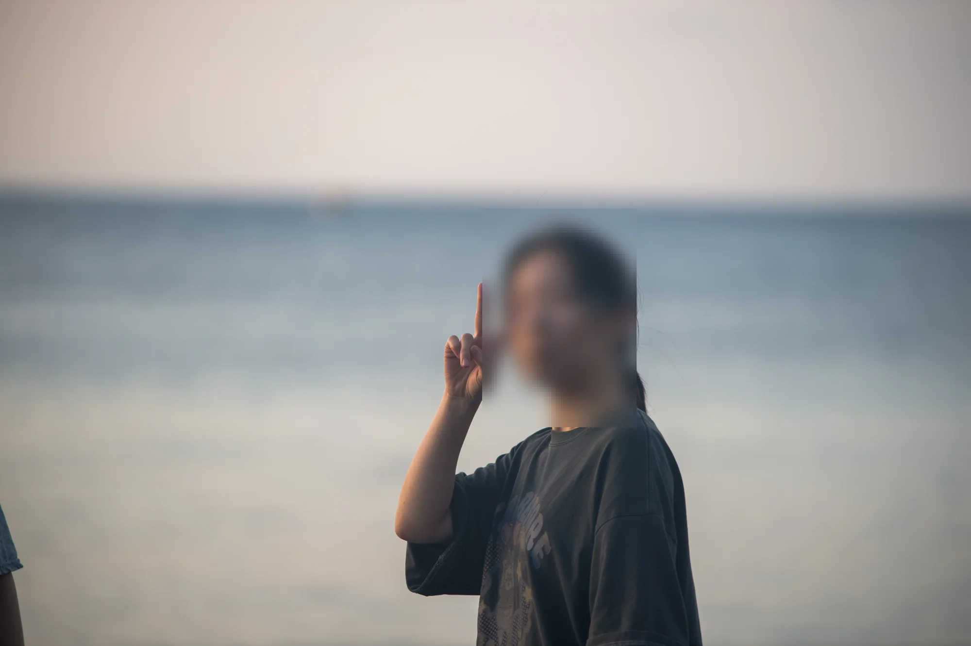 브이 자를 그리는 아내