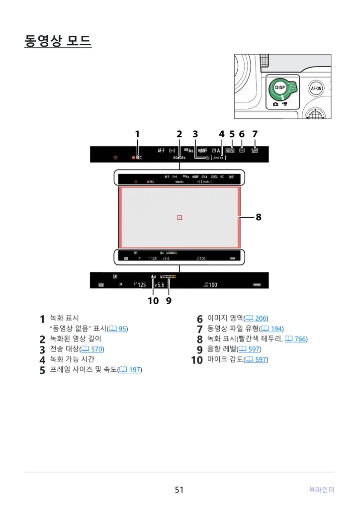 동영상 녹화 중 빨간 테두리와 녹화 표시가 뜬 뷰파인더 화면